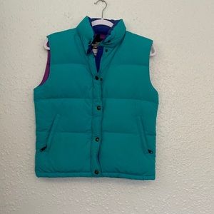 Vintage The North Face Womens Small Blue Full Zip Puffer Goose Down Vest